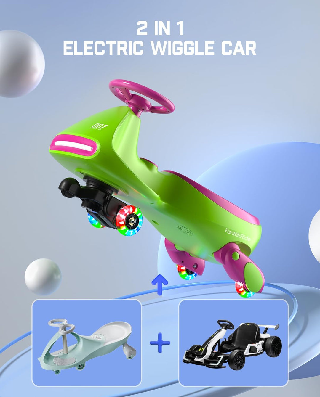 FanttikRide N7 Pro - Coche eléctrico Wiggle con batería recargable,...
