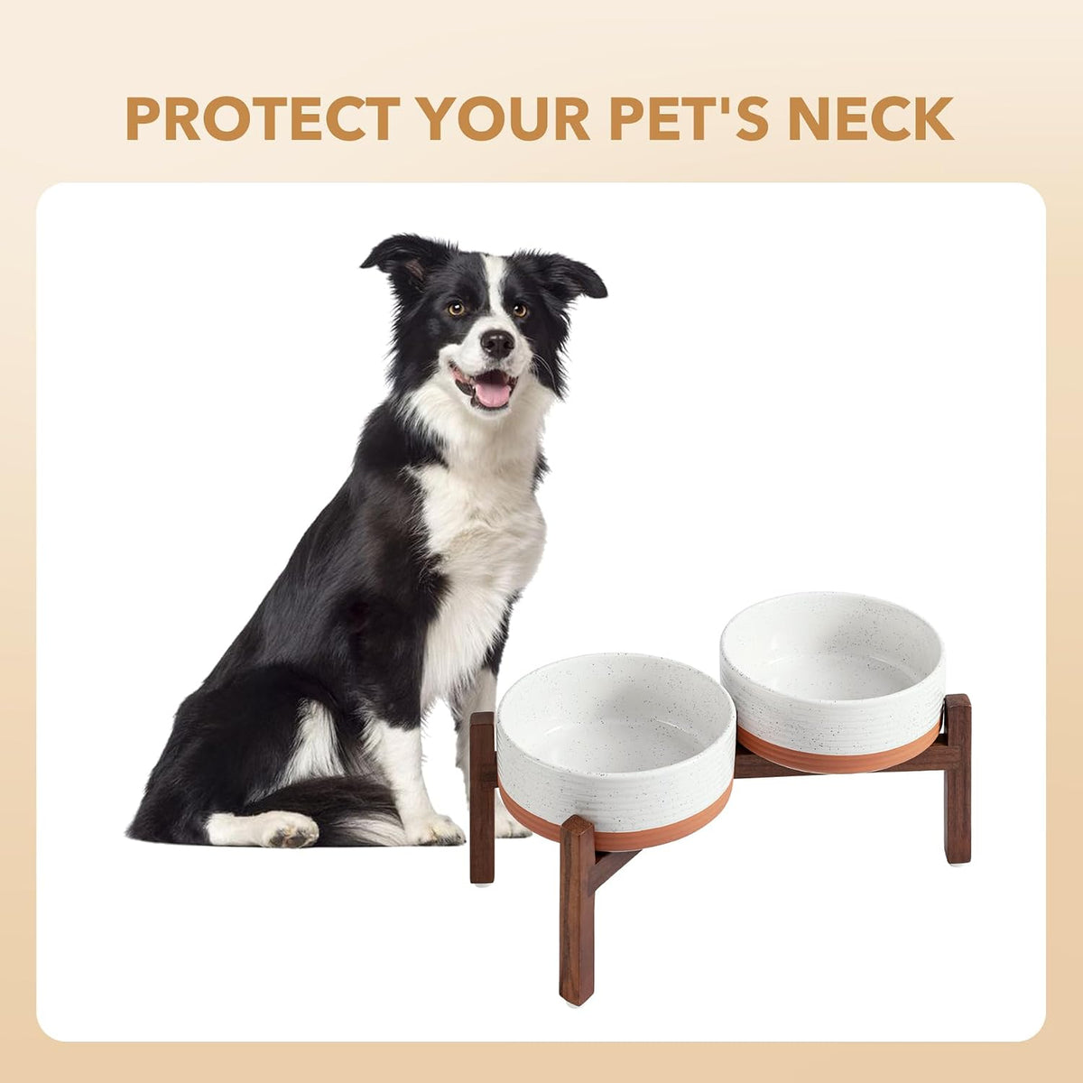 Cuencos elevados para perros, cuenco elevado de cerámica para