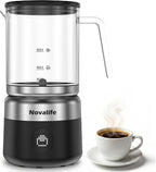 Espumador de leche eléctrico 5 en 1, espumador de leche extraíble y vaporizador de un solo toque para espuma de leche caliente y fría, latte/capuchino/chocolate caliente, espumador de leche de 600 W
