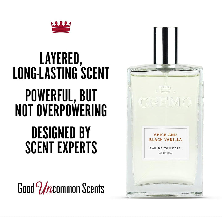 Cremo Colonia para Hombre - Spray de Colonia de Especias y Vainilla...