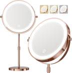 Dienmern Espejo de maquillaje, espejo de tocador recargable 1X/20X con
