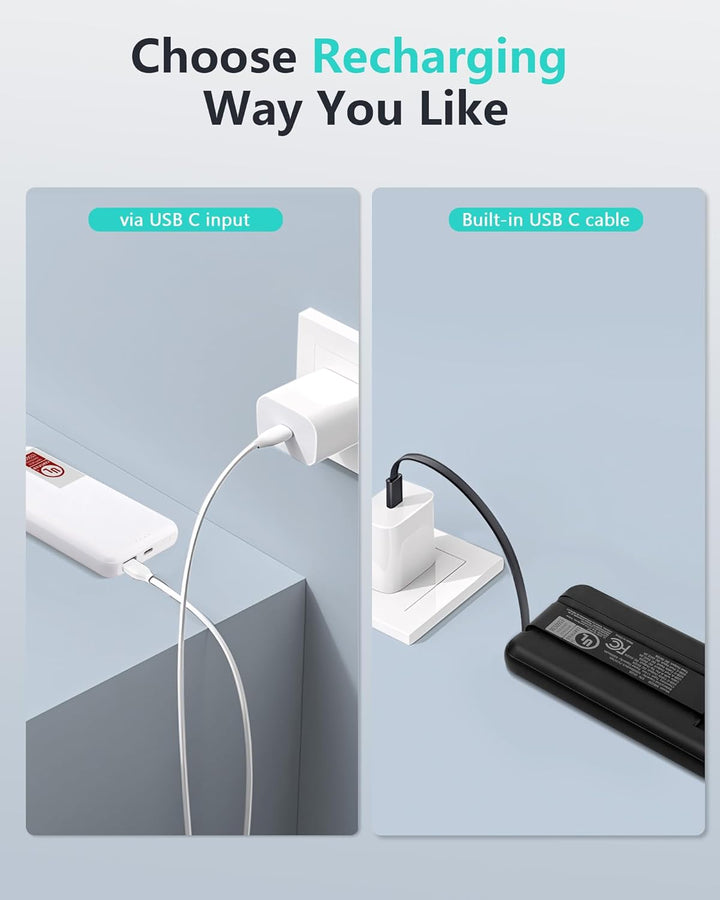 Miady [Listado UL] Paquete de 2 cargadores portátiles, 10000 mAh Sl...