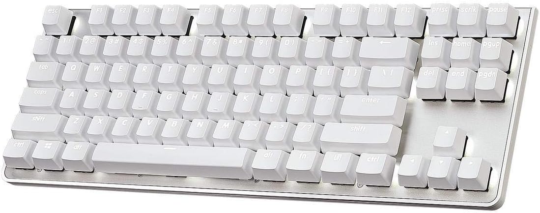 G.SKILL USB KM360 Teclado mecánico profesional sin teclado numérico, Cherry MX Red, tecla ABS de doble inyección, (blanco)