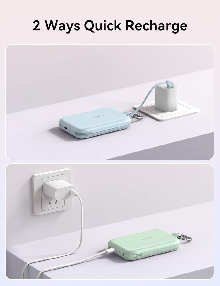 RORRY Cargador portátil, 10000 mAh PD 30 W, cargador portátil de ca...