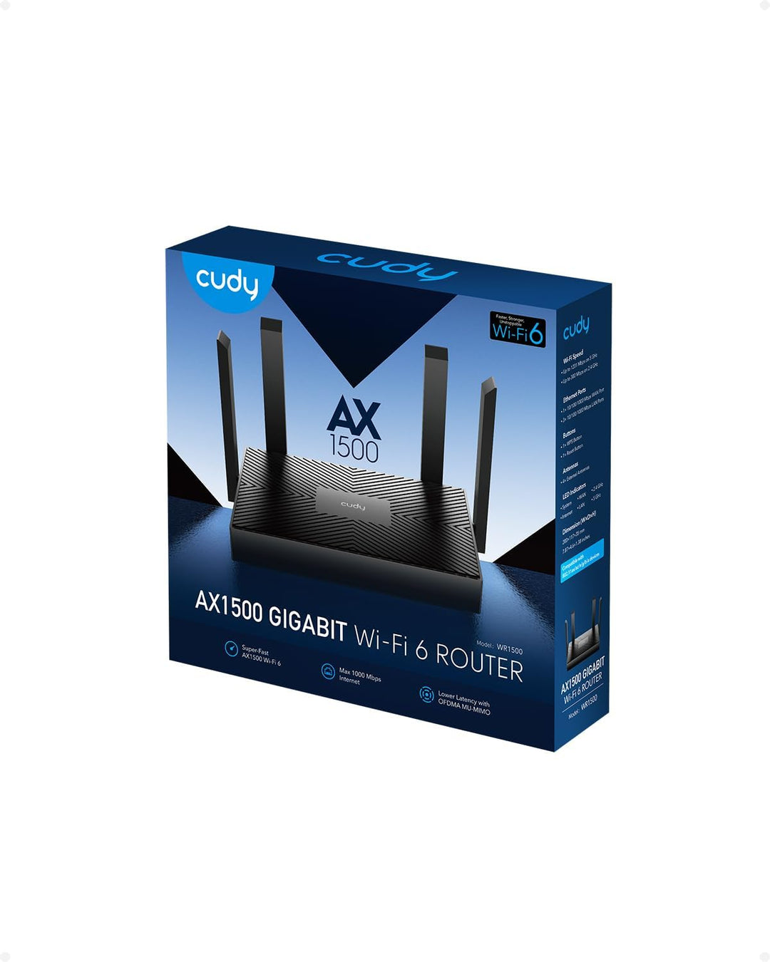 Cudy AX1500 Router Wi-Fi 6 de doble banda, enrutador de Internet 80...