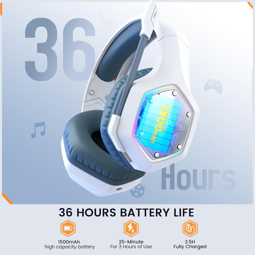 EKSA E1000WT Wireless Gaming Headset,2.4GHz USB Gaming Headphones w...