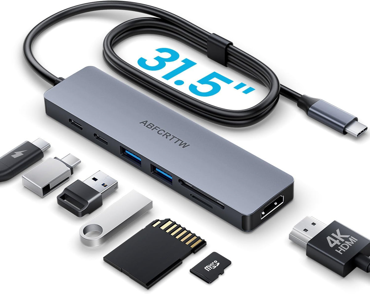 31.5'' USB C Hub Multiport adaptador HDMI 4K para MacBook Neo, iPad