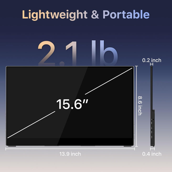 kksmart Monitor portátil de 15.6 pulgadas 1080P FHD 89% sRGB 60Hz,...