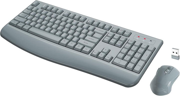 Combo de teclado y ratón inalámbricos de tamaño completo 2.4GHz con...