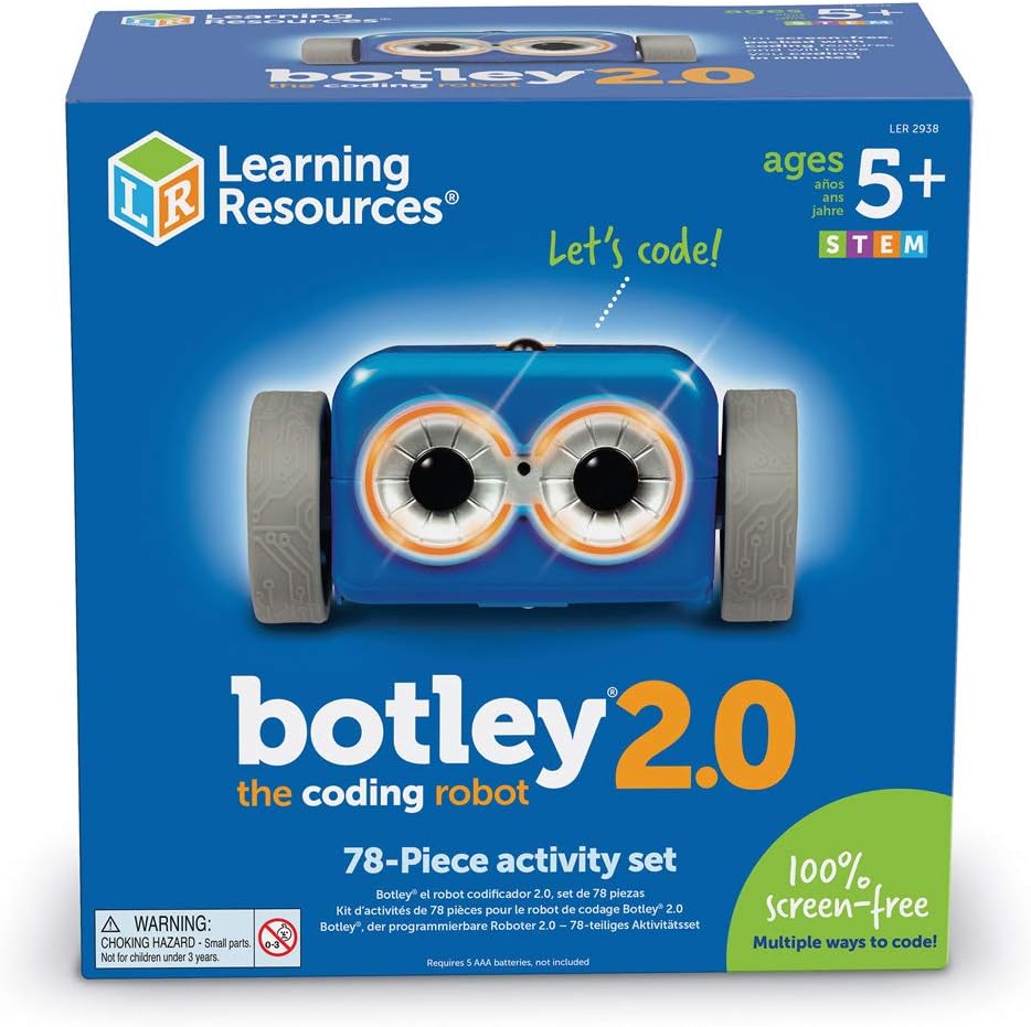 Learning Resources Botley - Juego de actividades The Coding Robot 2.0, 78 piezas, a partir de 5 años, robot de codificación para niños, juguetes STEM para niños, juegos de programación temprana y