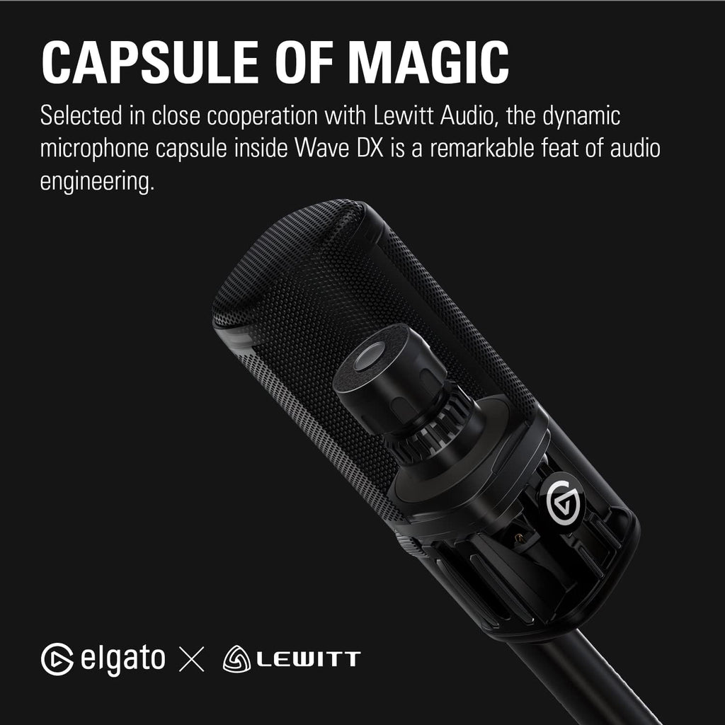 Elgato Micrófono Wave DX Dynamic XLR, patrón cardioide