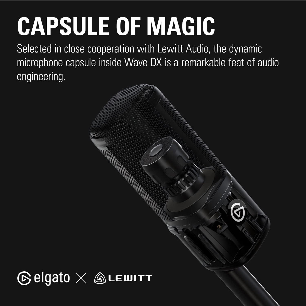 Elgato Micrófono Wave DX Dynamic XLR, patrón cardioide