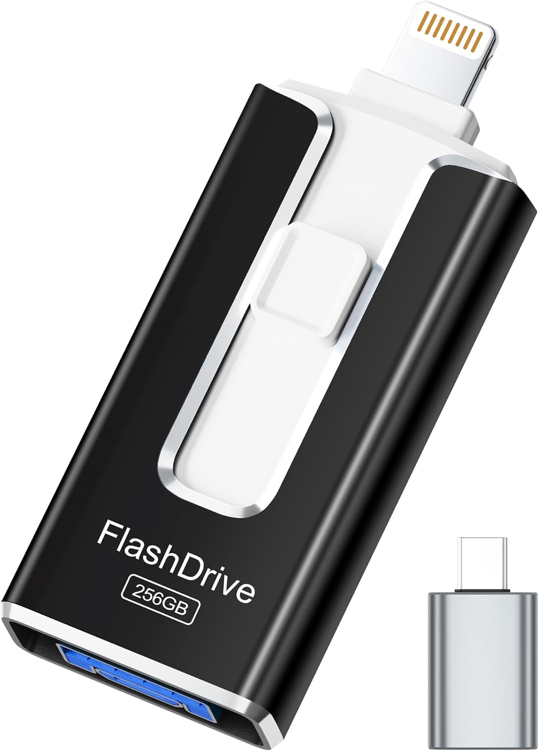 Unidad flash con certificación MFi para iPhone iPad de 256 GB, barr...