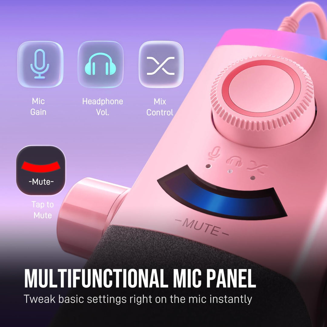 FIFINE Kit de micrófono para juegos XLR\/USB con soporte de brazo a...