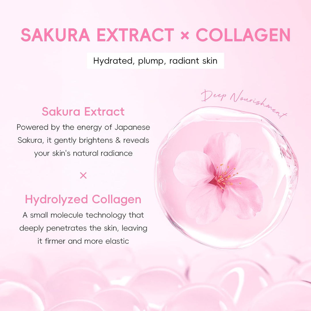 QUIYUM Sakura - Set de cuidado de la piel de colágeno, rutina de pi...