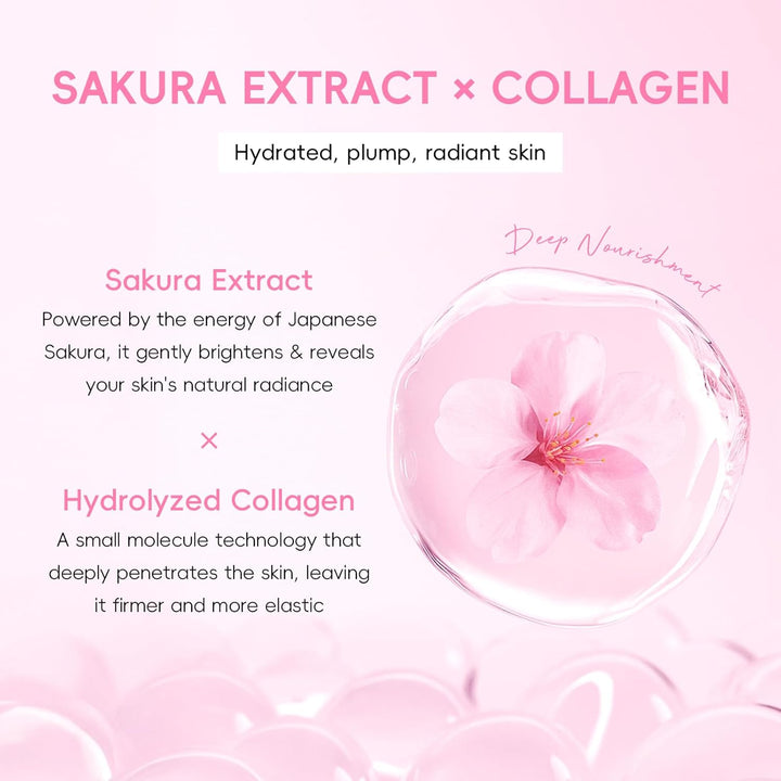 QUIYUM Sakura - Juego de cuidado de la piel con colágeno \u2013 5 p...