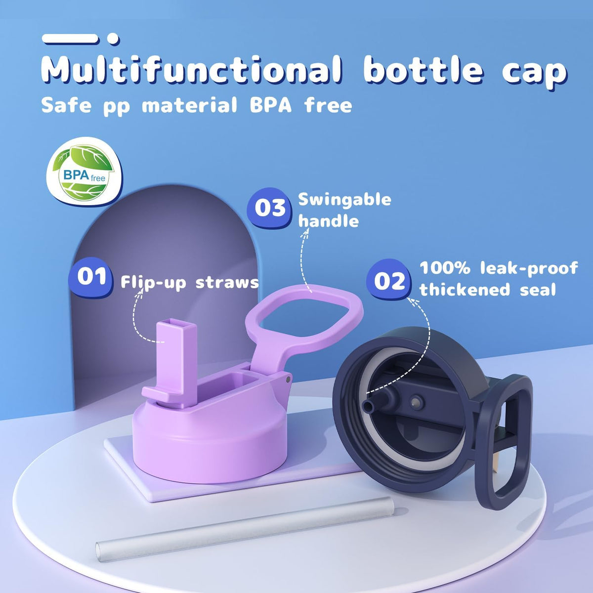 Gonfoam Botella de agua aislada de acero inoxidable para niños de 16 onzas
