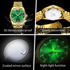 OLEVS Reloj para Hombres Acero Inoxidables Cuarzo Lujo Reloj de vestir de gran esfera