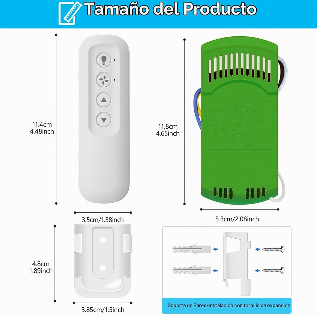 Kit de control remoto para ventilador de techo con receptor, repuesto para Hunter 99770