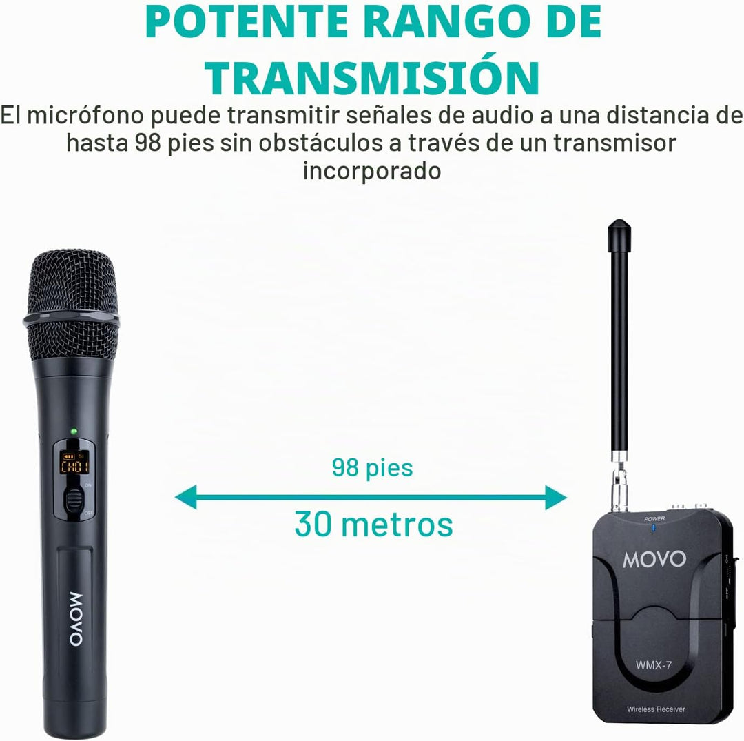 Movo WMX-7-TH+RX Sistema de micrófono inalámbrico de mano - Micrófo...