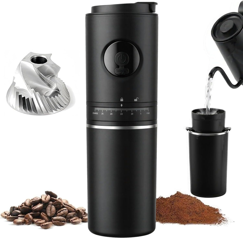 Molinillo de café de rebabas Cafetera portátil eléctrica para viajes