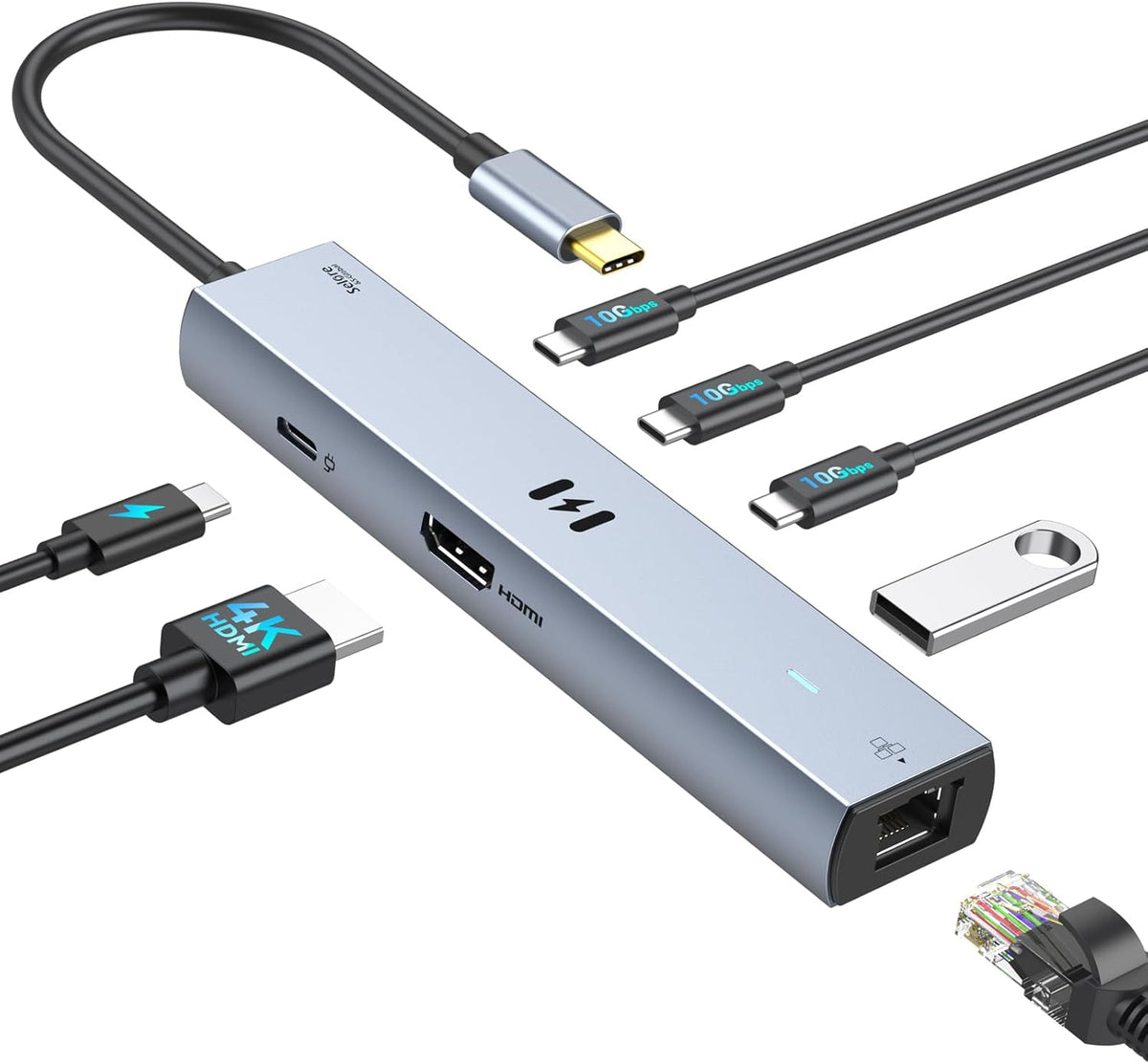 Selore&S-Global, SEUC4307-US, hub USB de 3 puertos