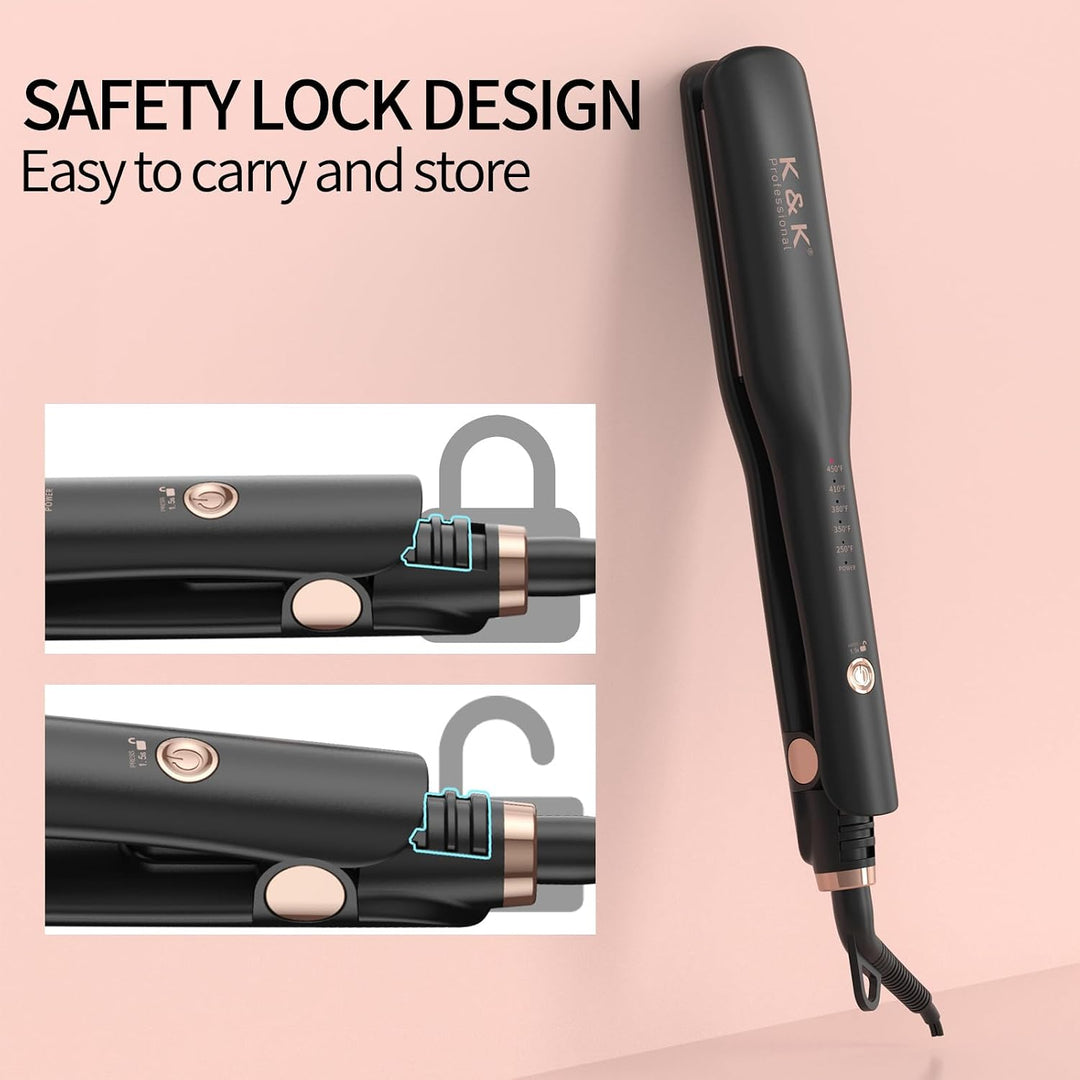 K&amp;K Rizador de pelo de 1.5 pulgadas con clip, rizador de pelo d...