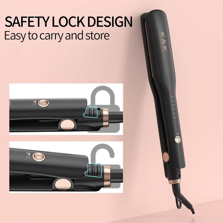 K&amp;K Rizador de pelo de 1.5 pulgadas con clip, rizador de pelo d...