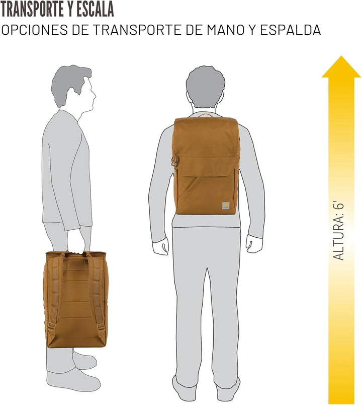 Carhartt Mochila de carga superior de 21 L, base de lona revestida...