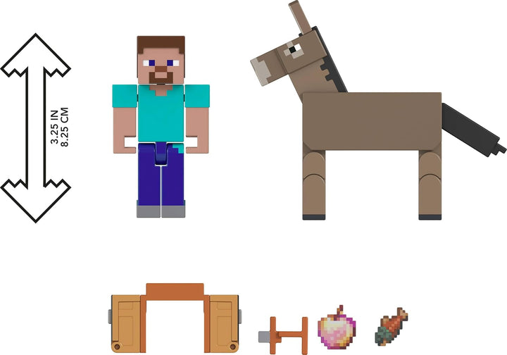 Mattel Minecraft Figuras de acción y accesorios 2 unidades, Steve &...