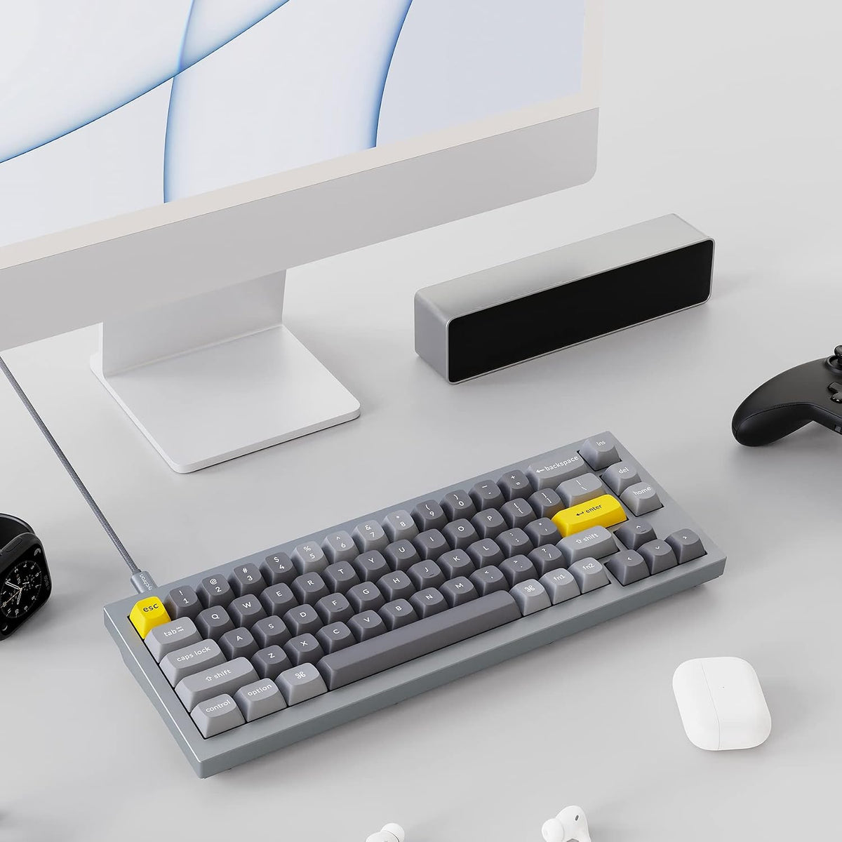 Keychron Q2 Teclado mecánico personalizado con cable, macro programable QMK/VIA, aluminio completo, interruptor rojo Gateron G Pro intercambiable en caliente, 65% de diseño de junta doble compatible