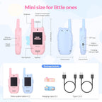 Mafiti Walkie Talkies de video para niños, paquete de 2 juguetes recargables de 1000 pies de largo alcance, regalos de cumpleaños para niños y niñas de 3, 4, 5, 6, 7, 8 años (azul + rosa)