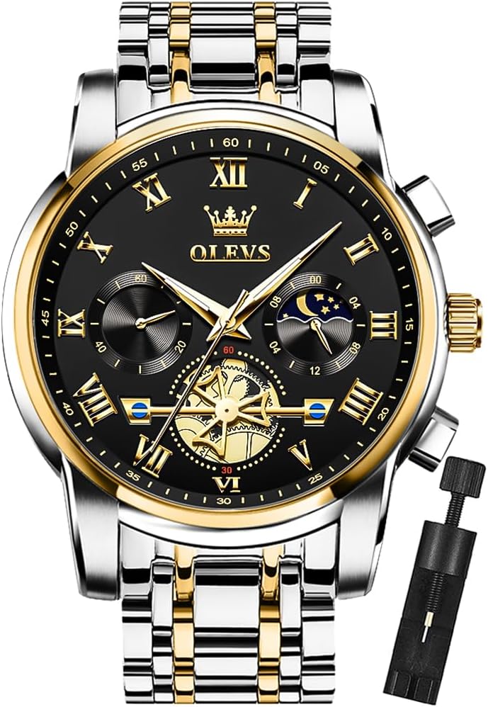 OLEVS Reloj para Hombres Clásico de Negocios en Acero Inoxidable Reloj para Hombre