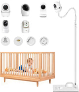 Jartoo Monitor de bebé sin WiFi con soporte de suelo, monitor de ví...