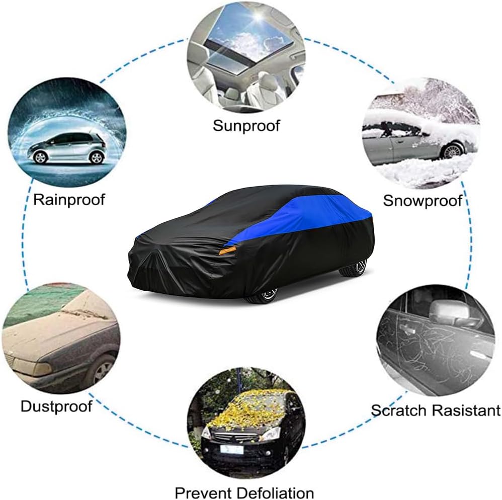 GUNHYI - Cobertor para automóvil para todo tipo de clima, impermeable, ajuste universal, para modelos sedán