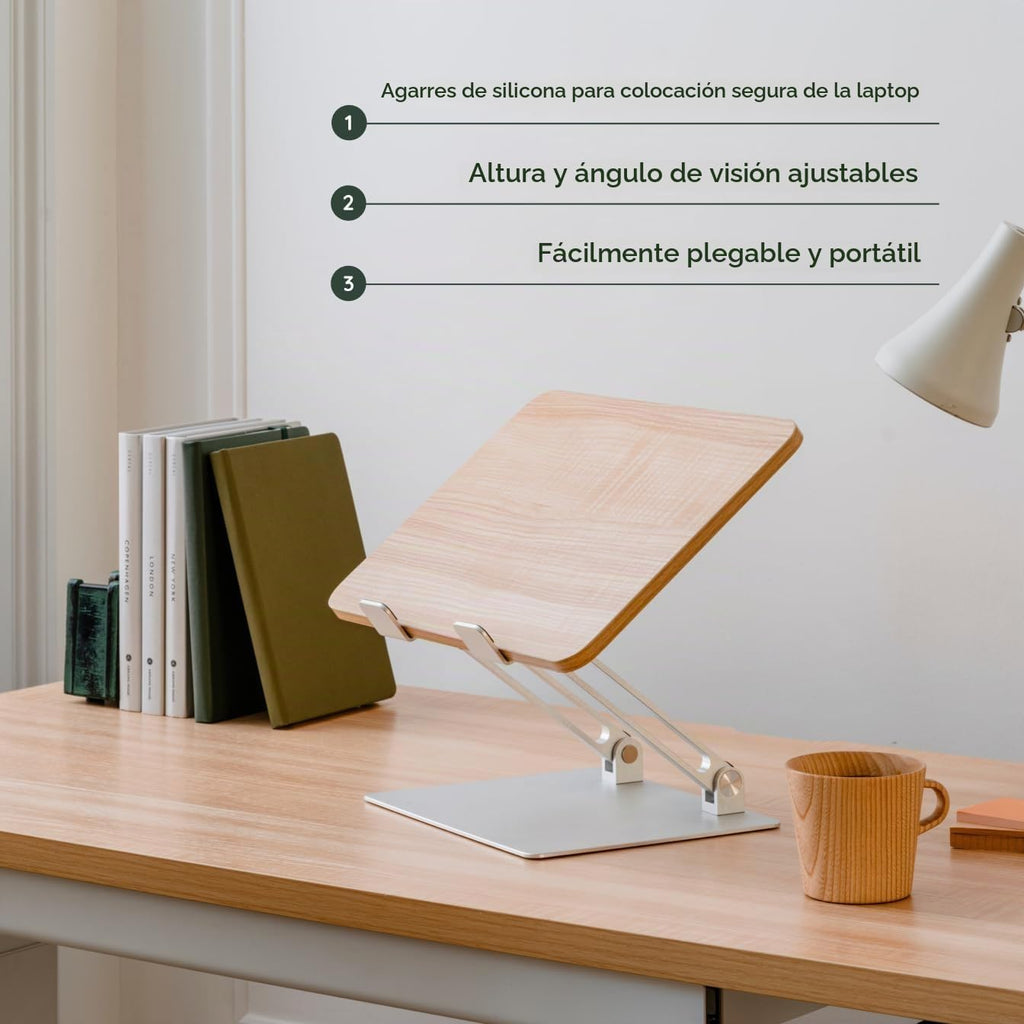 Branch Soporte ajustable para portátil, elevador portátil de madera para