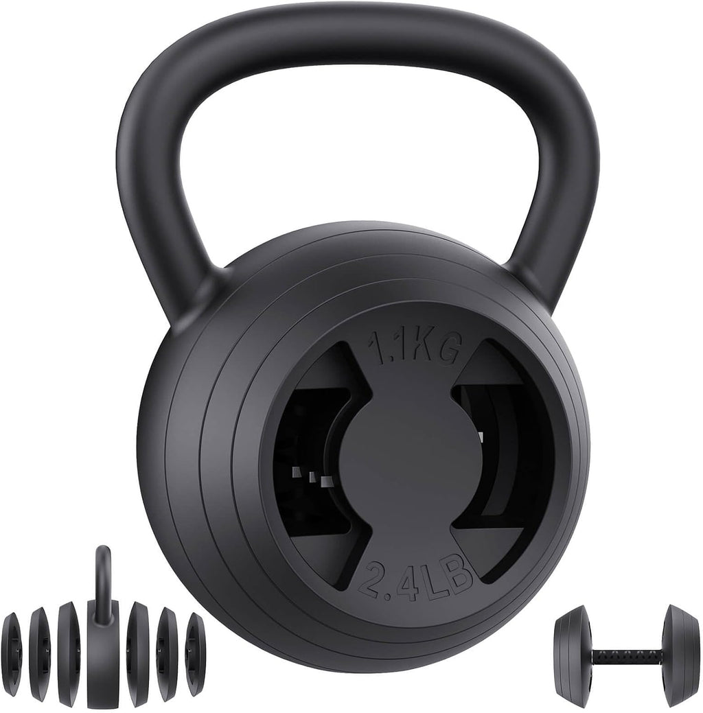 Pesa rusa ajustable 2 en 1, juego de pesas rusas de 15 a 45 libras con agarre ancho, pesas de mancuernas de 4.8 a 30 libras para entrenamiento de fuerza en el gimnasio en casa