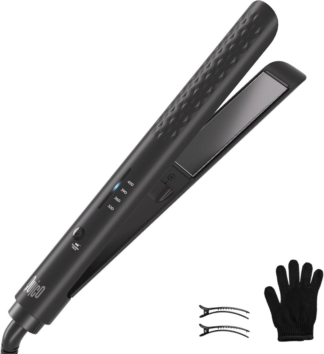 Quico Plancha para el cabello, alisadora de cabello de viaje global...