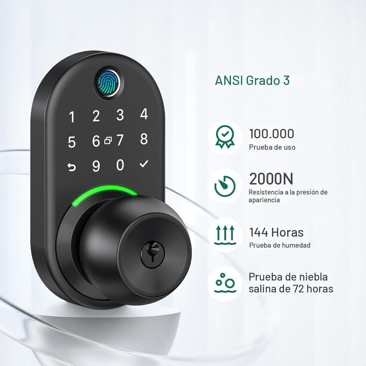Yamiry - Cerradura de puerta inteligente con teclado con perilla, c...