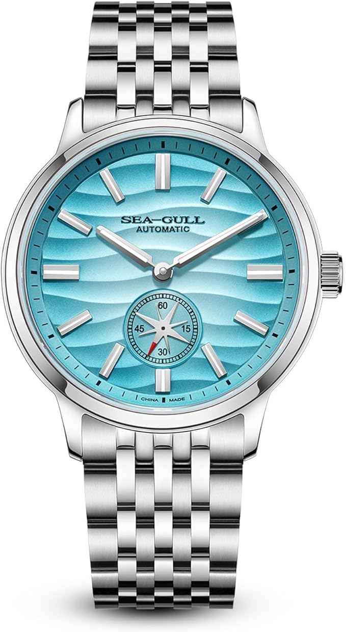 SEA-GULL Relojes mecánicos para hombre, Serie Natural, Reloj de pulsera automático, Subdial Polaris, Seagull ST17, Luminoso, 6180
