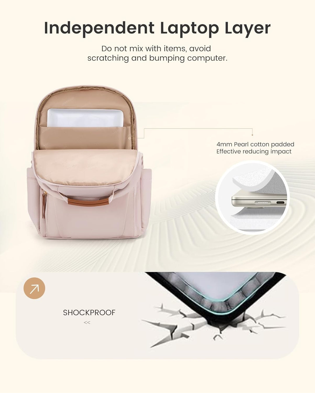 LOVEVOOK - Mochila para laptop de mujer, mochila de 15.6" para...