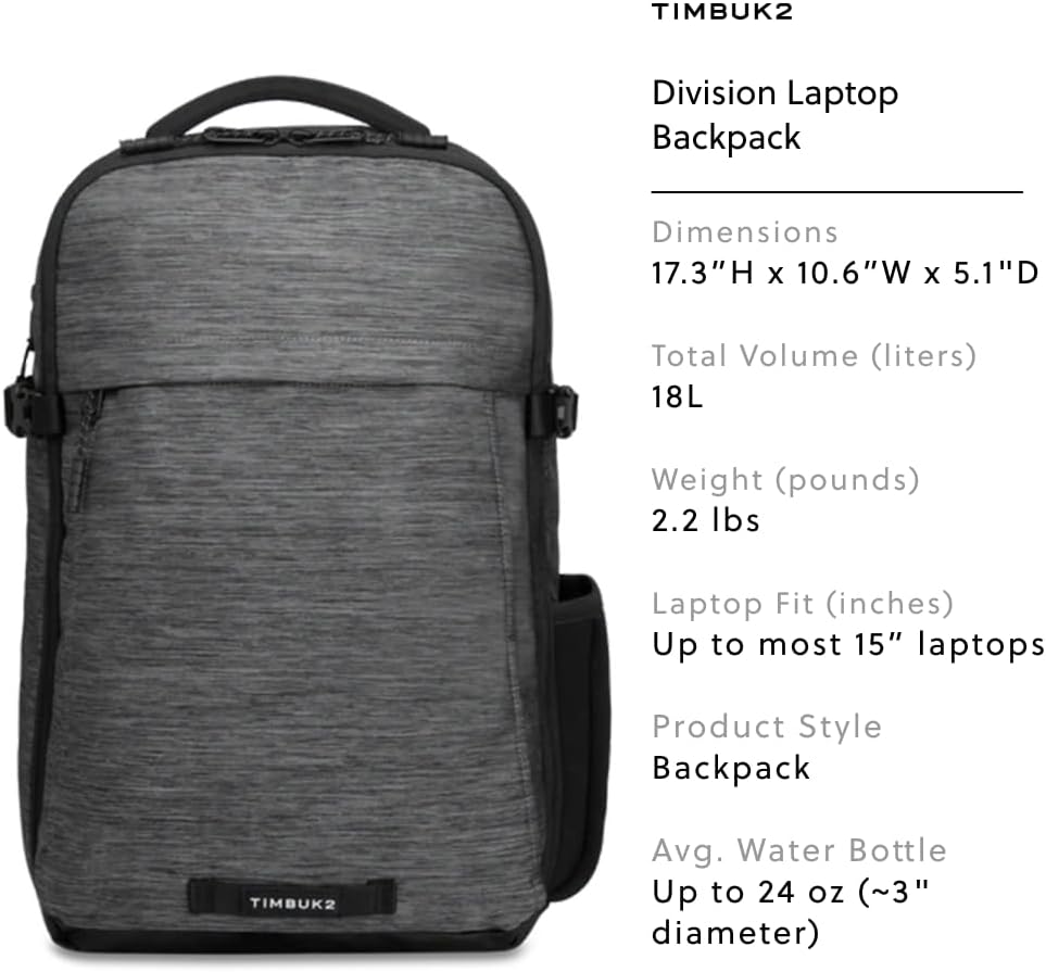 Timbuk2 Division Deluxe Mochila para laptop, Tamaño único, Computad...