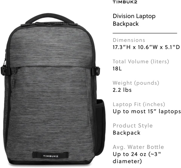 Timbuk2 Division Deluxe Mochila para laptop, Tamaño único, Computad...