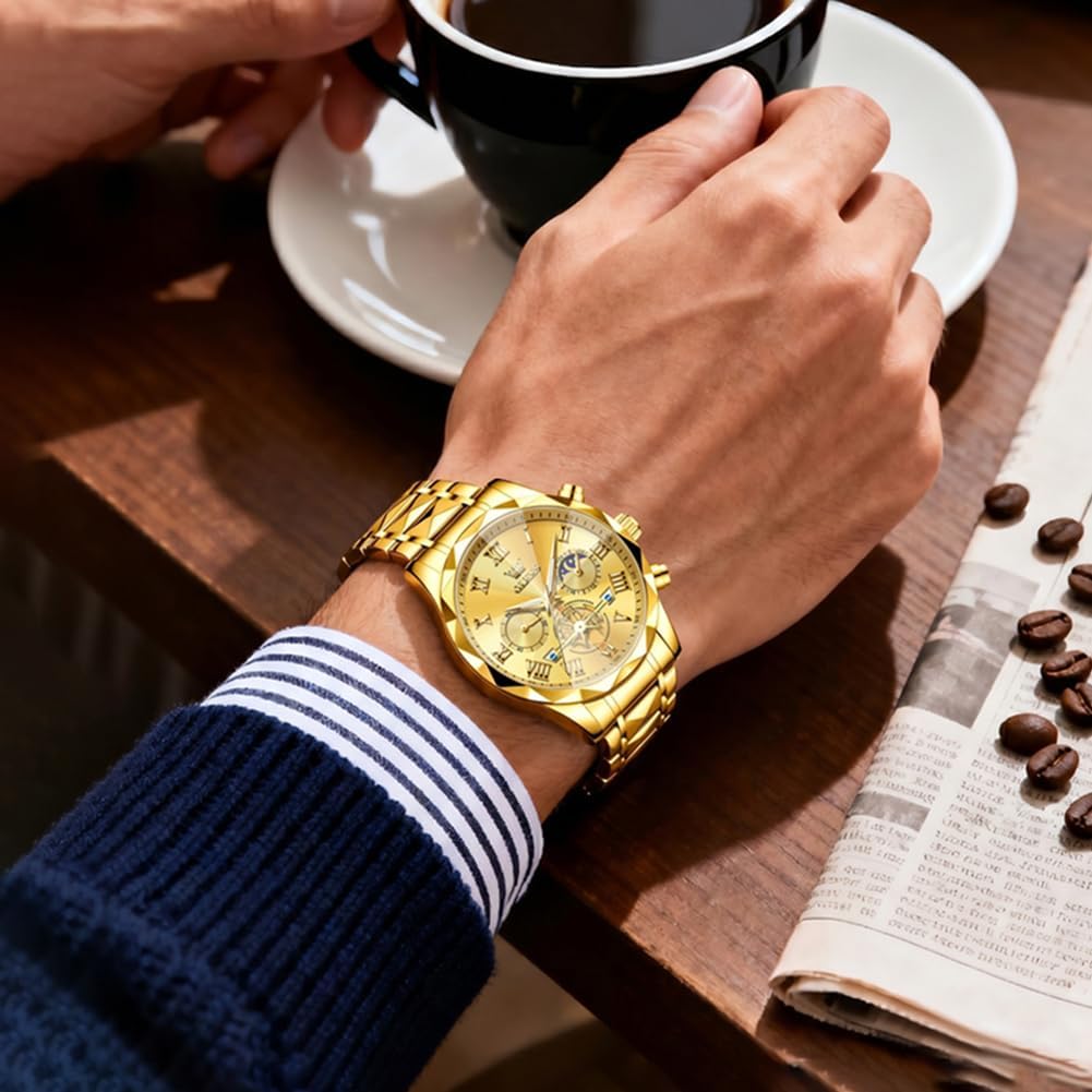 OLEVS Reloj para Hombres Clásico de Negocios en Acero Inoxidable Reloj para Hombre
