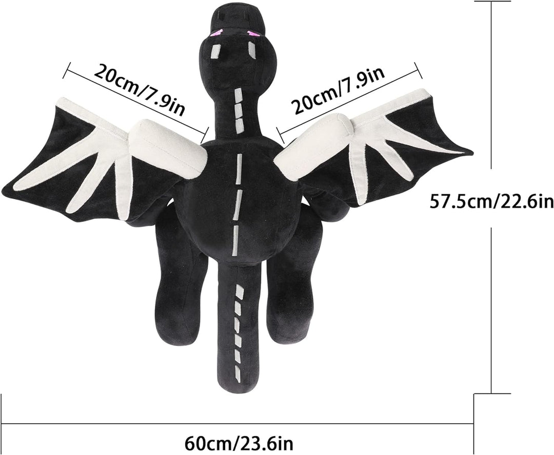 Peluche de Dragón Negro de 23.7 Pulgadas, Figura de Juego de Video,...