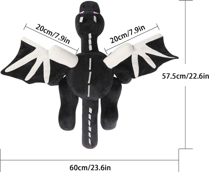 Peluche de Dragón Negro de 23.7 Pulgadas, Figura de Juego de Video,...
