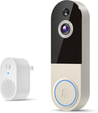 Cámara de timbre de video WiFi con detección humana, funciona con pilas, visión nocturna, conversación bidireccional, WiFi 2.4G, almacenamiento en la nube
