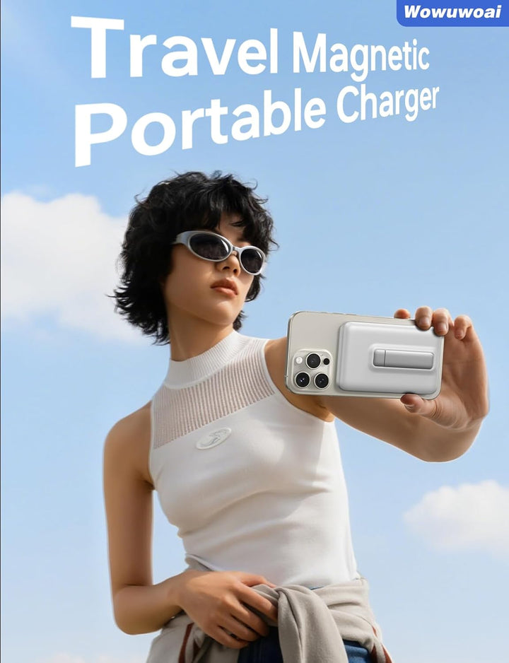 Wowuwoai Cargador portátil Magsafe, banco de energía inalámbrico de...