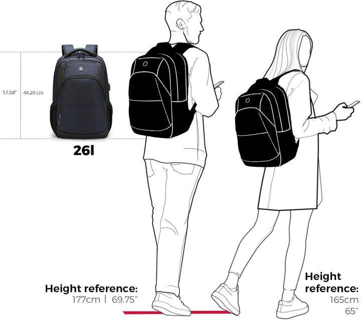 Mochila de viaje Swissdigital Design para laptop de 16 pulgadas, mo...
