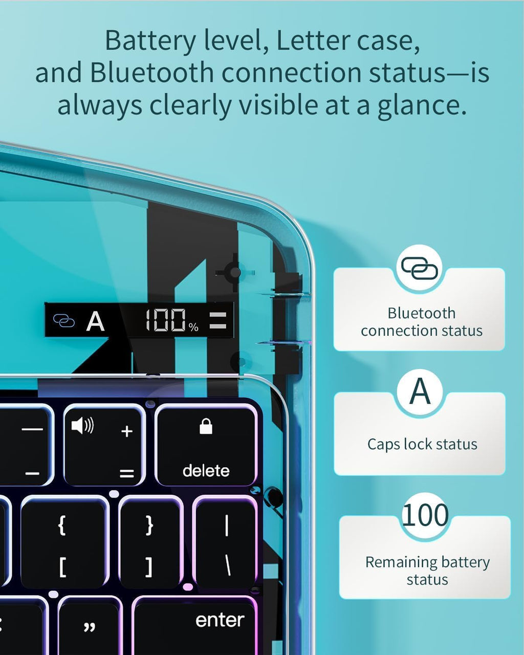 Funda de teclado Bluetooth de rotación de 360° para iPad Pro de 13 pulgadas